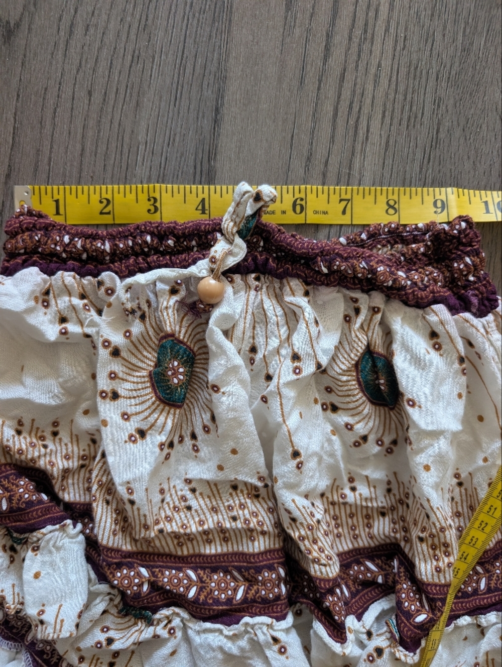Boho Cream Ruffle Shorts - Picture 4 of 5